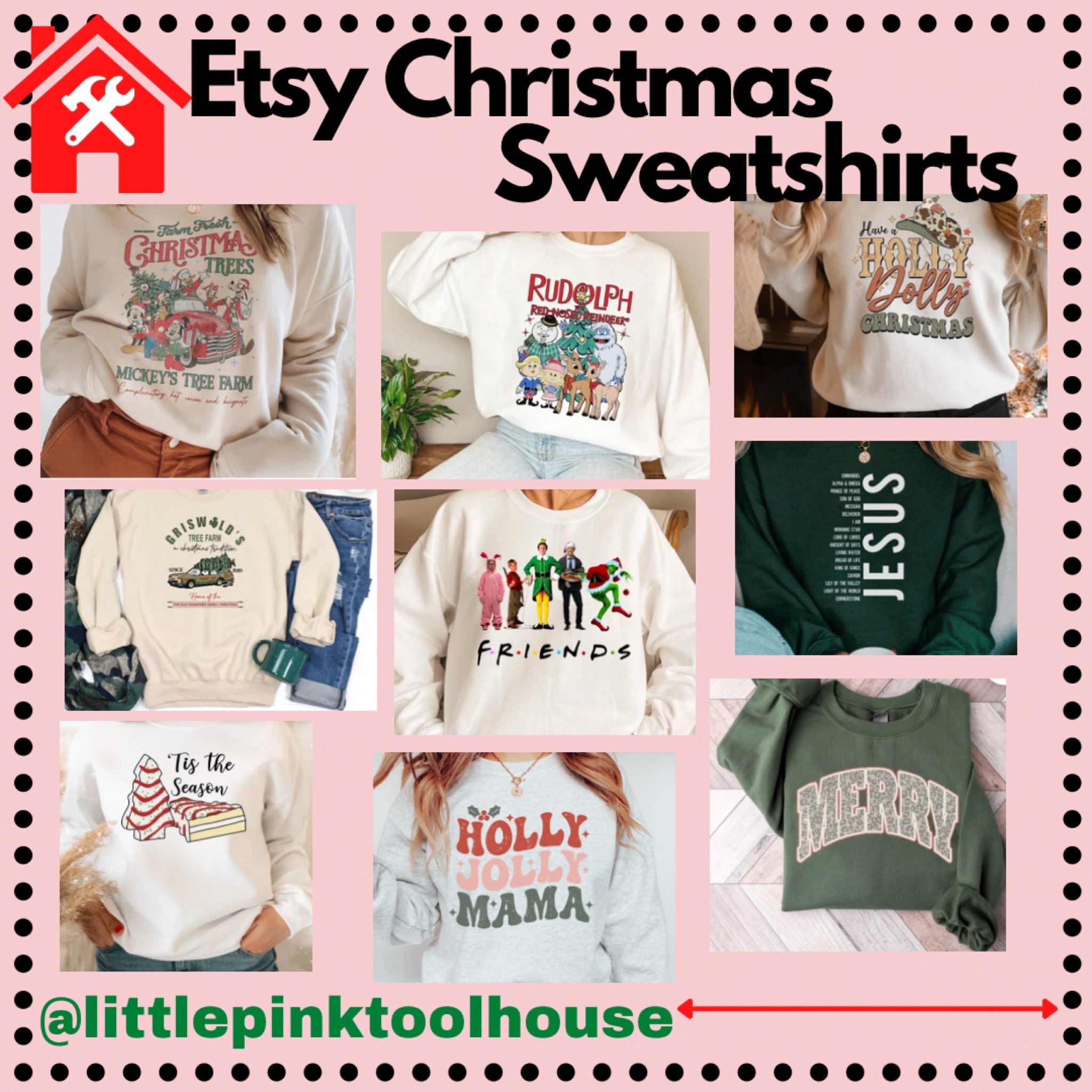 Christmas sweatshirts. Etsy fashion. Fun Christmas fashion. Festive fashion. Rudolph sweatshirt. Christmas Vacation  

#LTKstyletip #LTKHoliday #LTKSeasonal