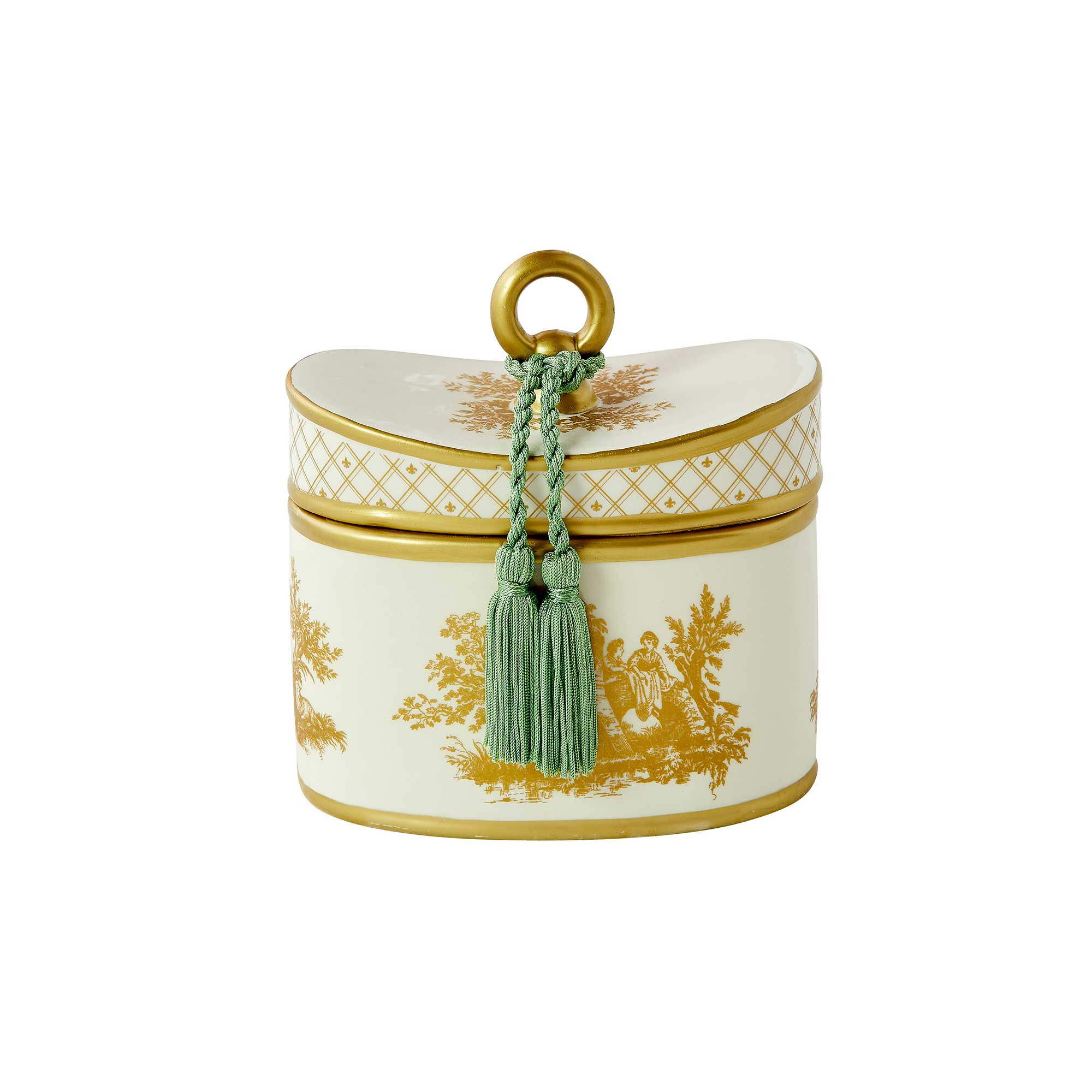 Fleurs de St. Germain Classic Toile Ceramic Two-Wick Candle | Caitlin Wilson Design