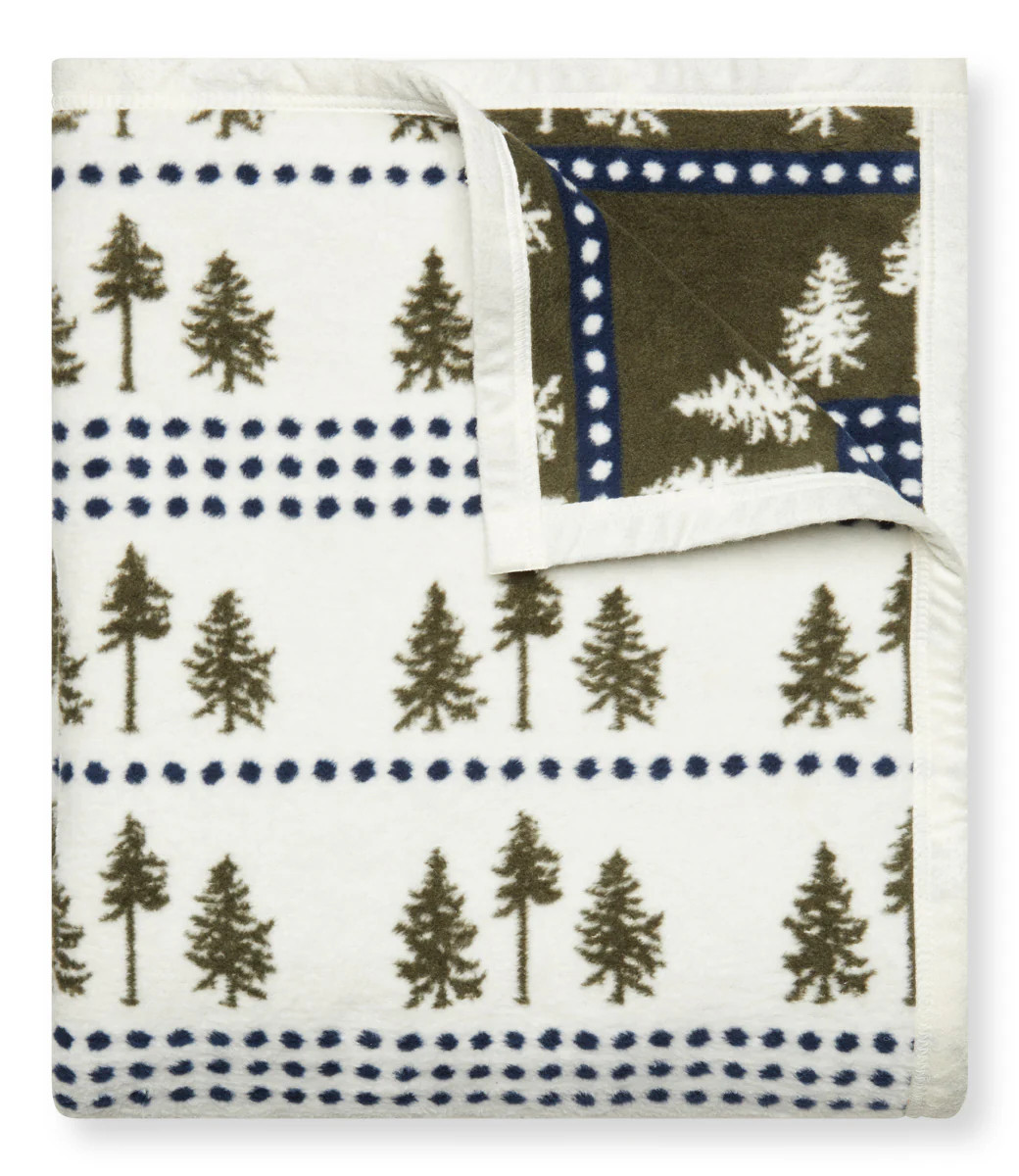 Three Pines Dark Olive & Navy Blanket | ChappyWrap