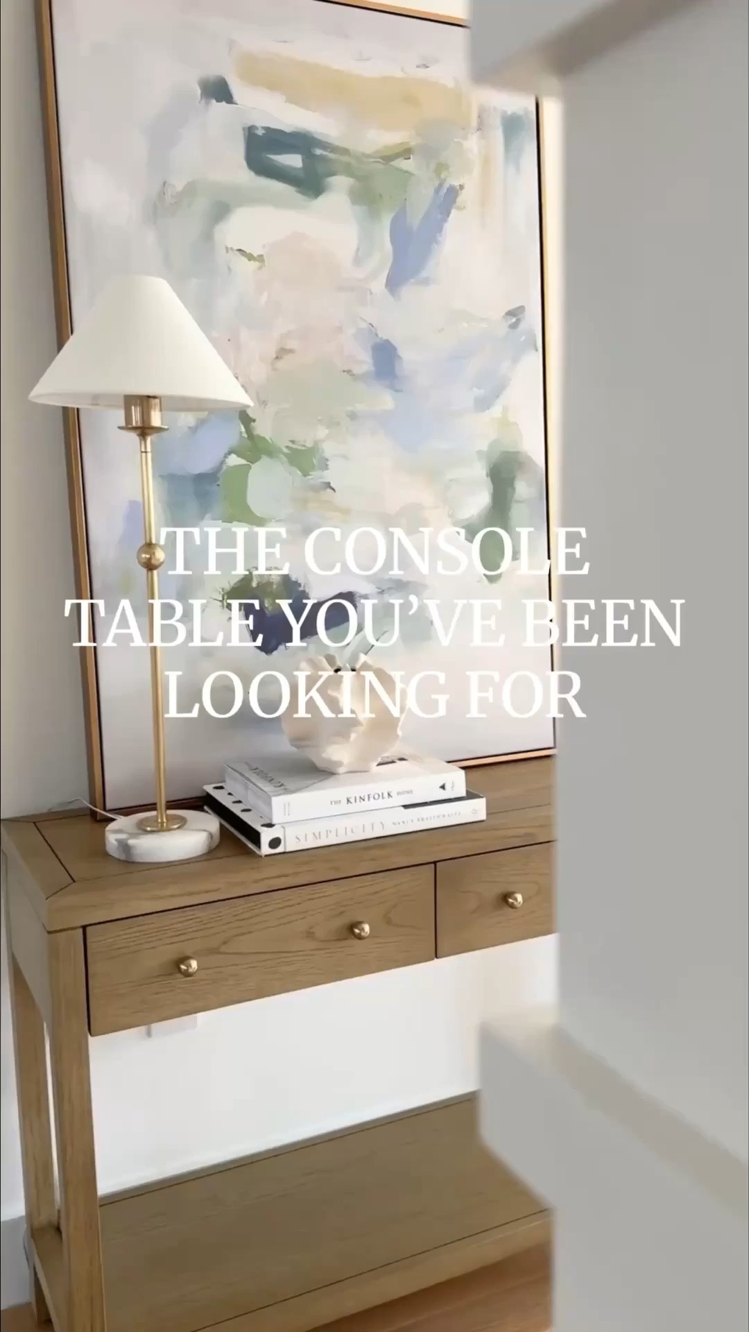 The console table you’ve been looking for - timeless, versatile, and designed to work season after season. Light oak finish (available in 8 colors/finishes!), soft-close drawers, and brass details that elevate the whole space.

#LTKHome #LTKmomlife #LTKdayinmylife