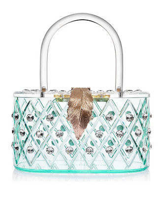 1950 Retro Style "Spearmint Ice" Crystal Lucite Box Clutch Bag | Macy's