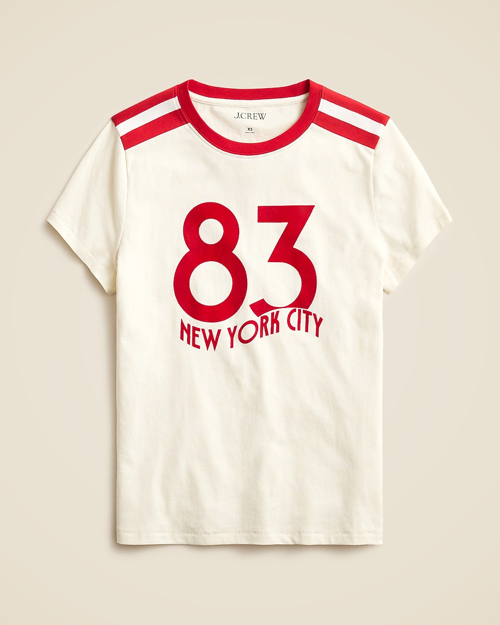 Shrunken-fit New York 83 graphic T-shirt in broken-in jersey | J. Crew US
