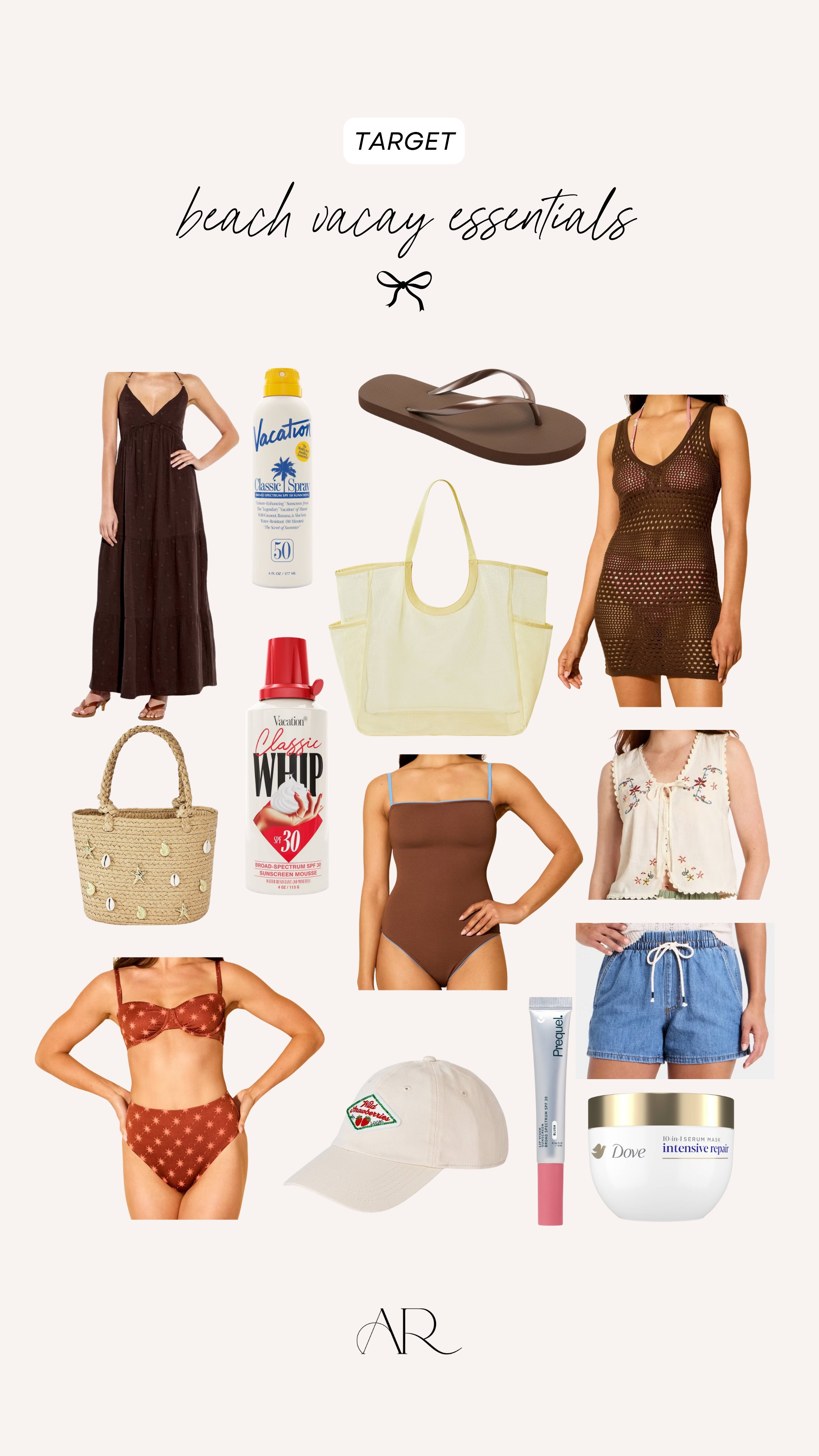 Beach vacation essentials from target! I love the spf from vacation!

anti-pooch swimwear, hair mask, beach bag 

 #LTKootd #LTKMidsize #LTKSwim