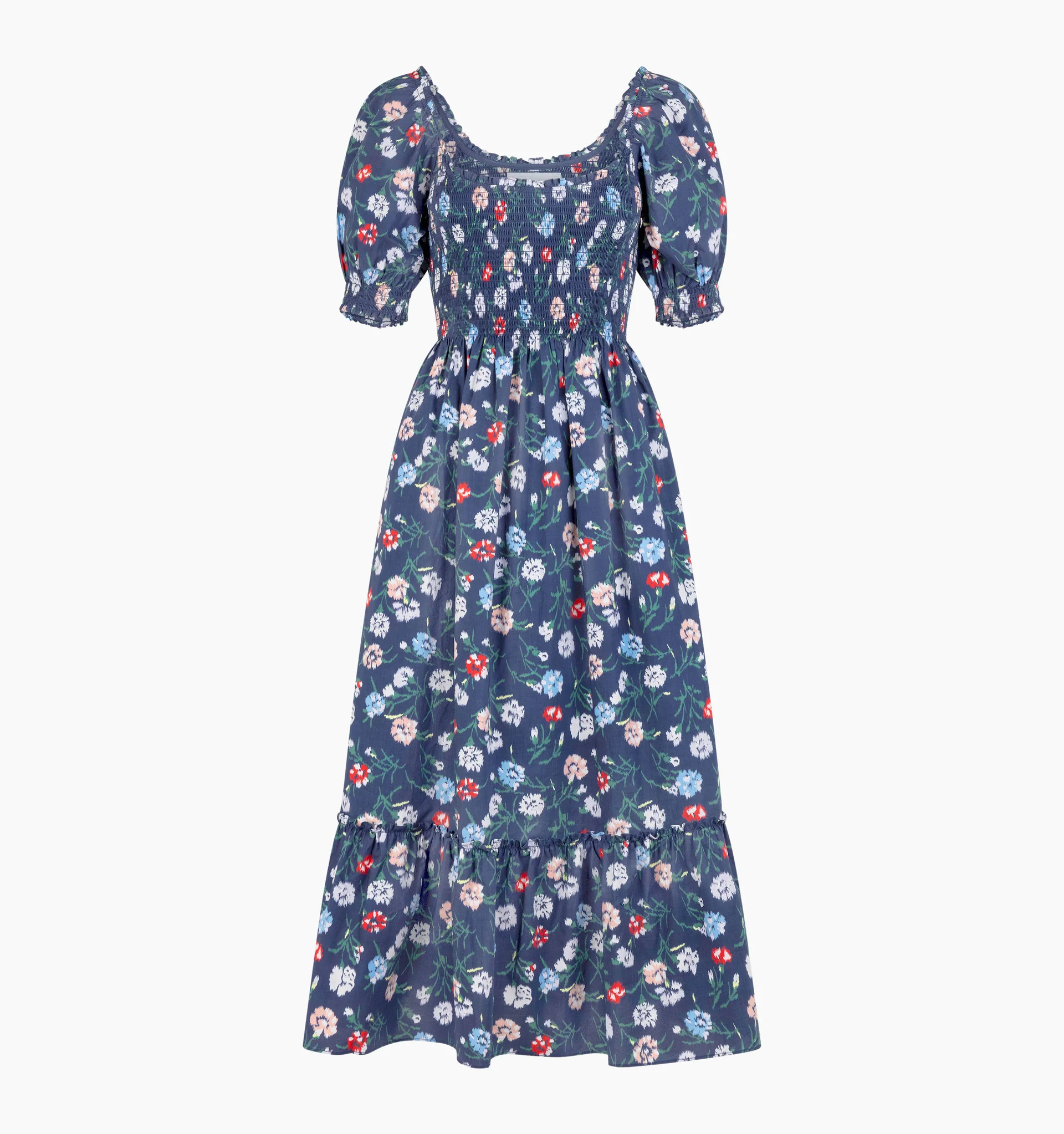 The Louisa Nap Dress - Navy Belgravia Floral Ikat | Hill House Home US
