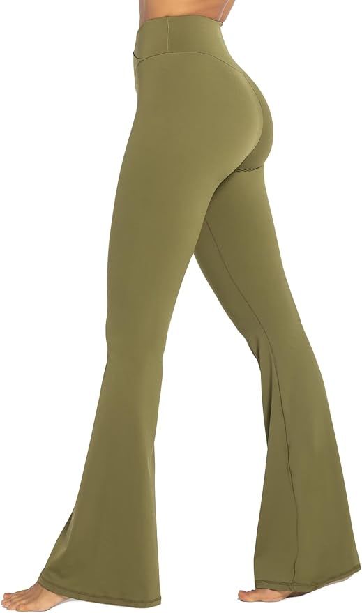 Sunzel Womens Flare Leggings with Tummy Control Crossover Waist and Wide Leg | Amazon (US)