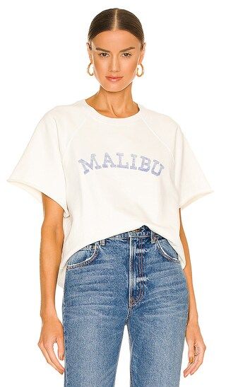 Raglan Short Sleeve Sweatshirt in Malibu | Revolve Clothing (Global)