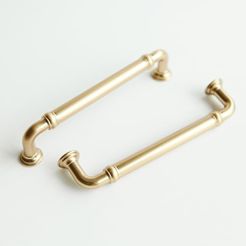 2 Pack Brass 5 inch (128mm) Gold Cabinet Handles for Kitchen & Dresser Drawers | Amazon (US)