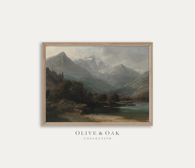 Moody Mountain Landscape Painting / Dark Vintage Art Print / Digital PRINTABLE / #302 | Etsy (CAD)