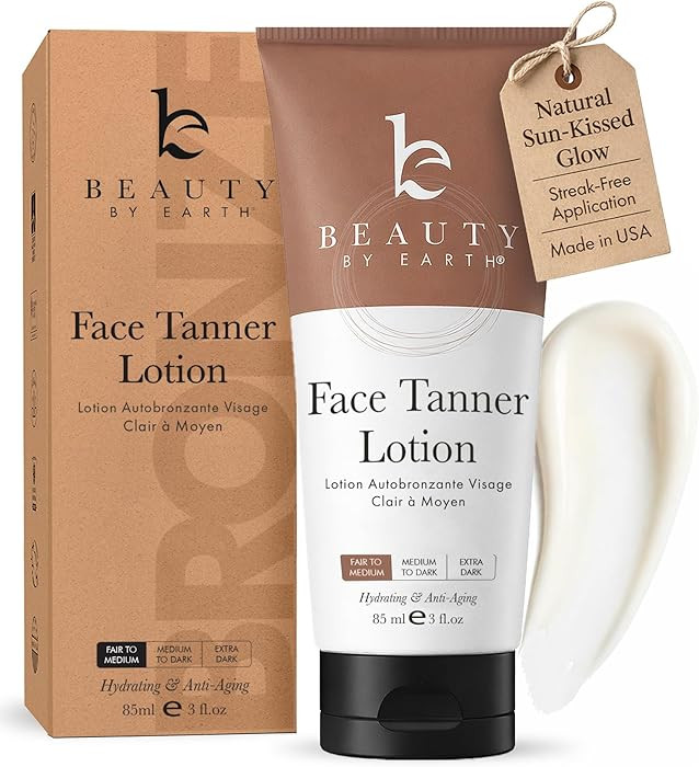Face Tanner - USA Made with Natural & Organic Ingredients, Gradual Facial Self Tanner Lotion for ... | Amazon (US)