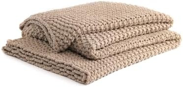 YnM Chunky Cotton Knit Throw Blanket, Cable Knit Throws for Bed Couch Sofa, Comfy & Relaxing, Dec... | Amazon (US)
