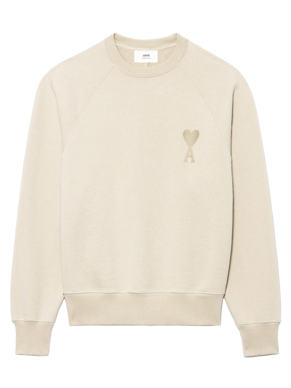 Men's Ami Paris Ami De Coeur Tonal Boxy Fit Crewneck Sweatshirt in Beige | StockX