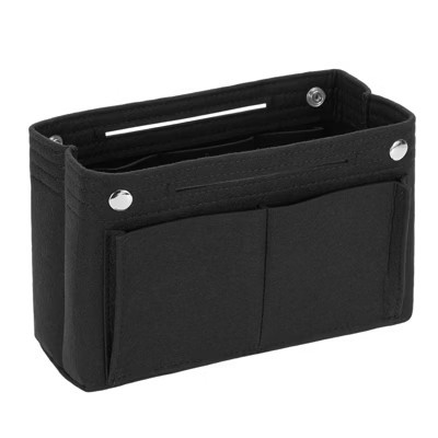 Unique Bargains Felt Multiple Compartments Insert Handbag Organizer 6.7" x 3.9" x 5.9" Black. | Target