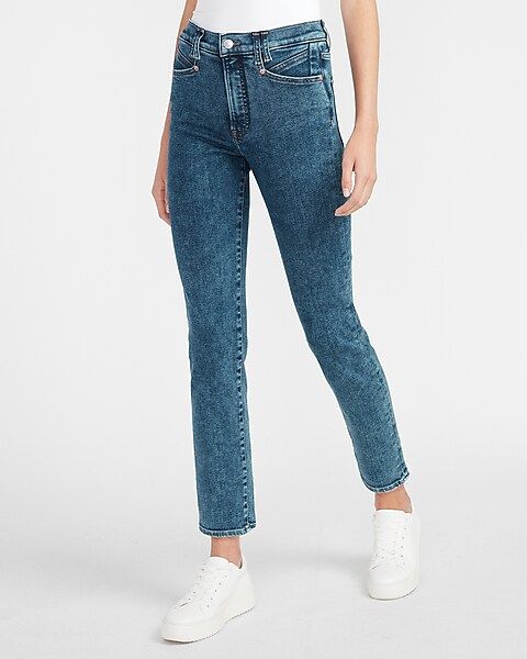 High Waisted Seamed Slim Jeans | Express