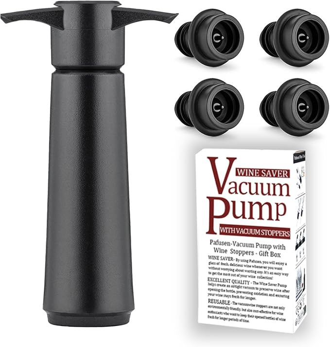 Wine Stoppers Vacuum Pump Set - Keeps Wine Fresh for Up to 7 Days - 1 Pump, 4 Stoppers | Amazon (US)