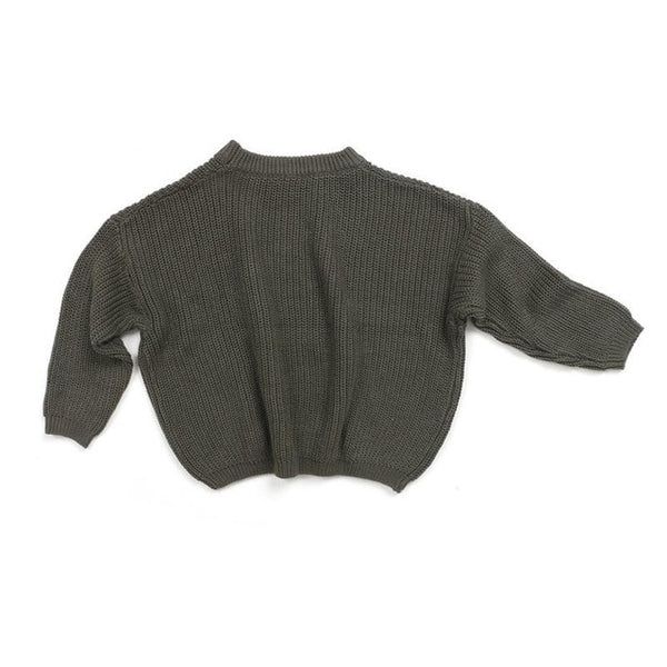 Chunky knit sweater in army green | ChubbyBubbyBear