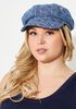 Textured Denim Cabbie Hat | Ashley Stewart