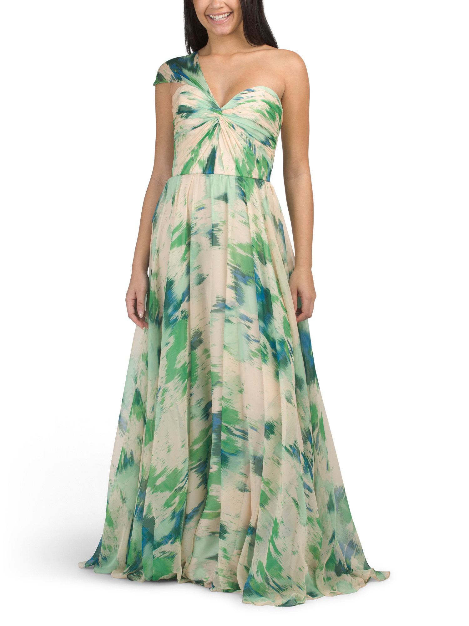 One Shoulder Floral Gown | Formal Dresses | Marshalls | Marshalls