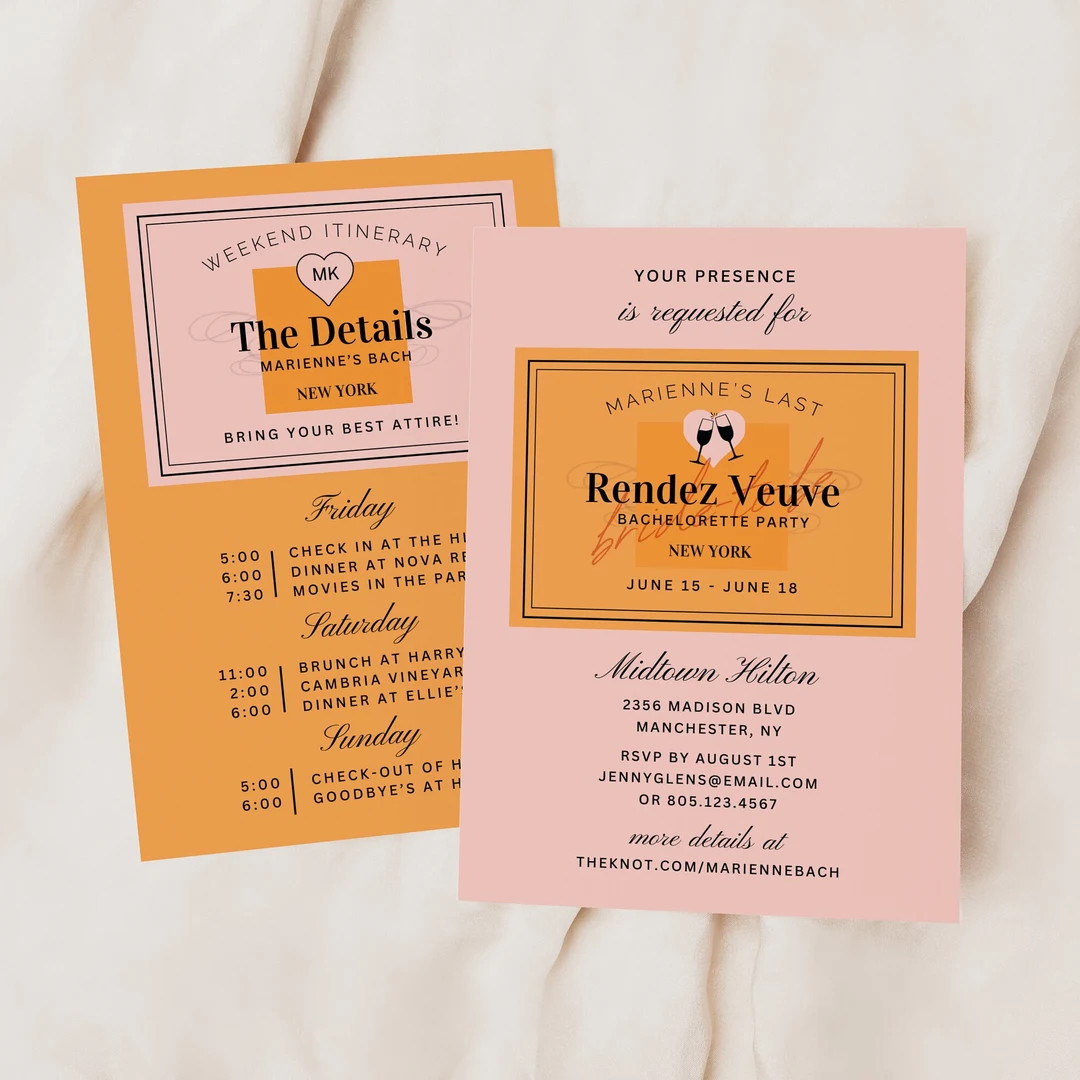 Last Rendez Veuve Bachelorette Party, Weekend, Instant Download, Canva Template - Etsy | Etsy (US)