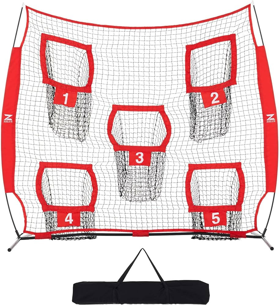 ZELUS 7 x 7ft Football Trainer Throwing Net | Training Throwing Target Practice with 5 Throwing T... | Amazon (US)
