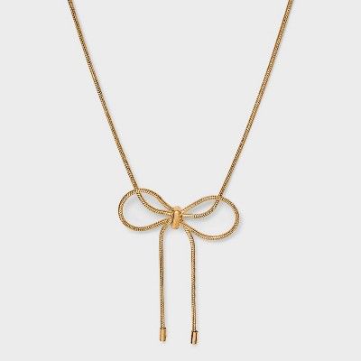 Snake Chain Bow Choker Necklace - Wild Fable™ Gold | Target