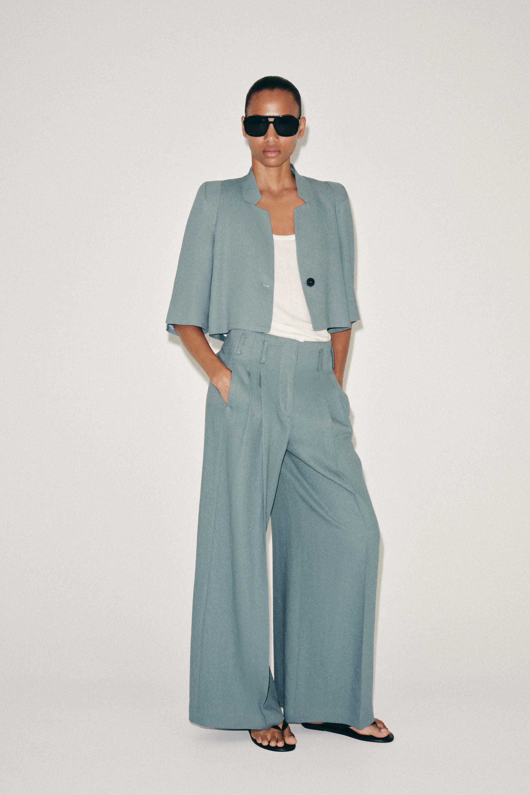 DescriptionContentsMeasurementsZARA WOMAN COLLECTIONPants made of 67% linen blend yarn. High-wais... | Zara US