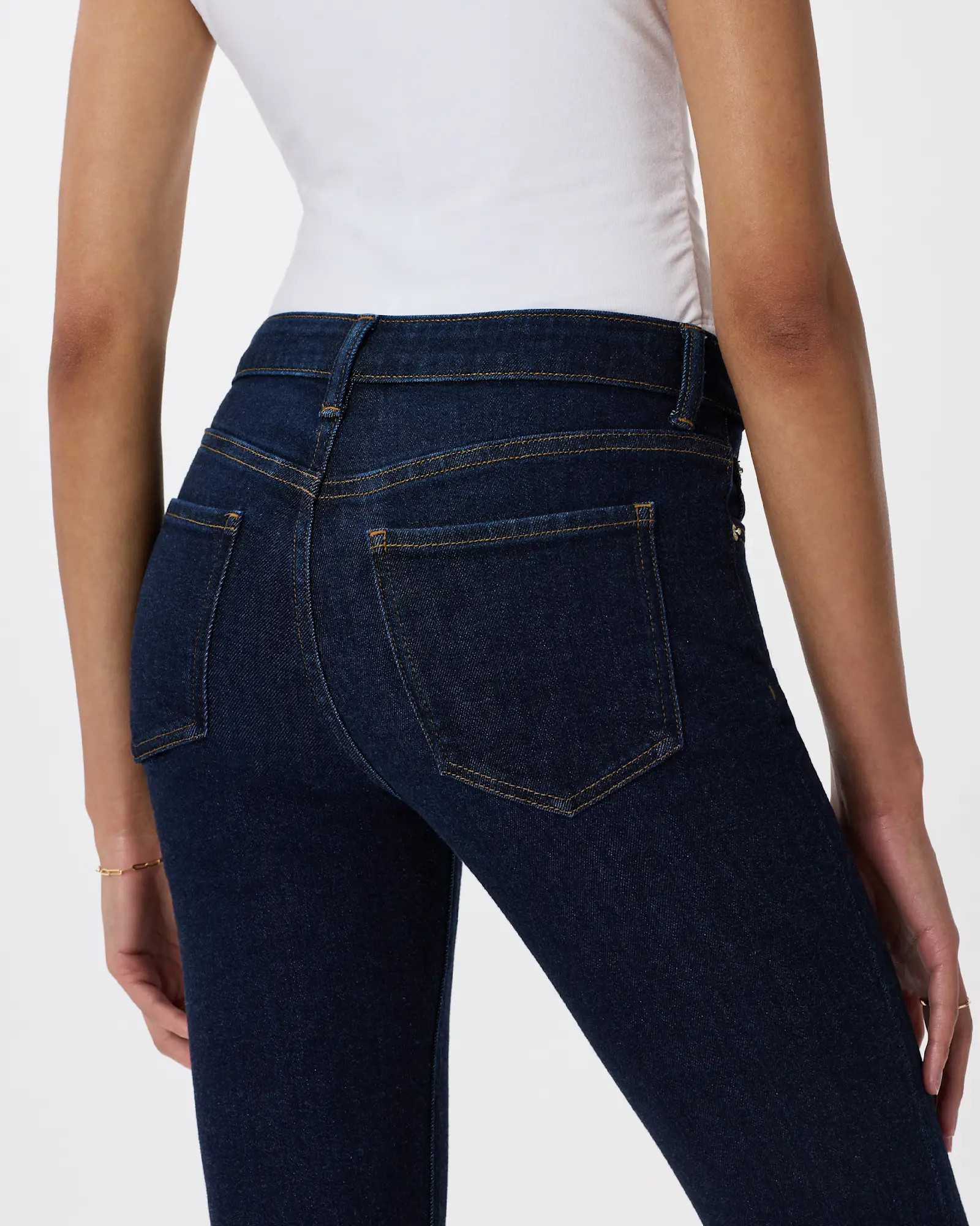 Luna Stretch Flare Jeans in Deep Rinse | Quince