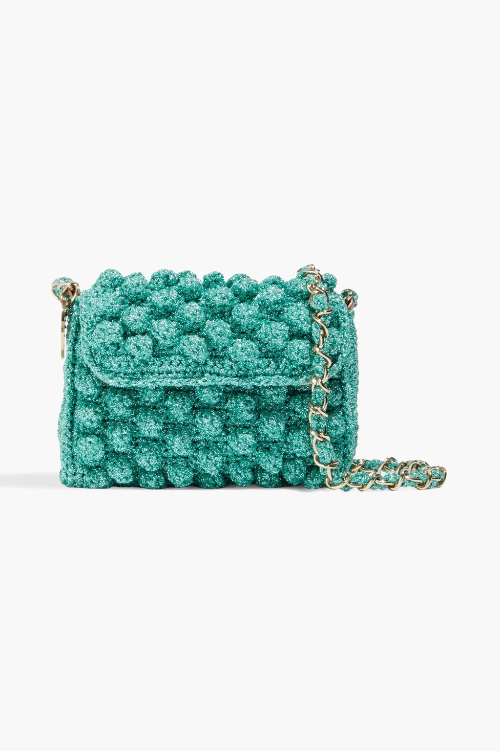 Metallic crochet-knit shoulder bag | The Outnet (US and CA)