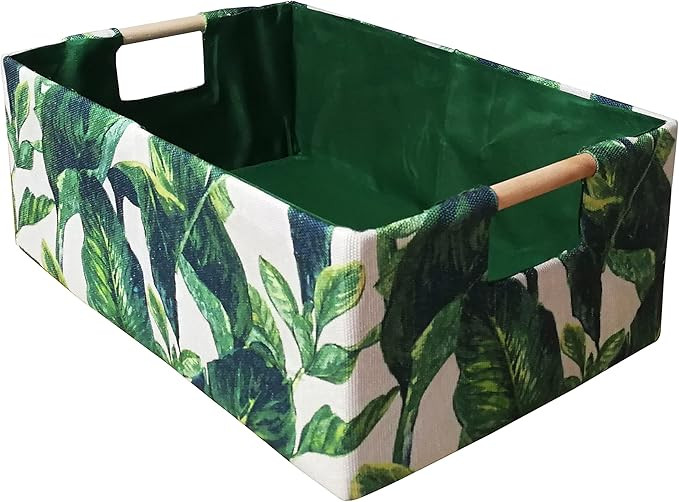 Storage Bin for Shelves Rectangle Closet Baskets Foldable Box with Handles, Gray Storage Bins, St... | Amazon (US)