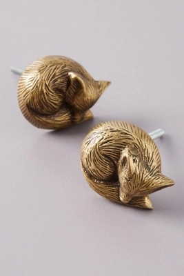Sleeping Fox Knobs, Set of 2 | Anthropologie (US)