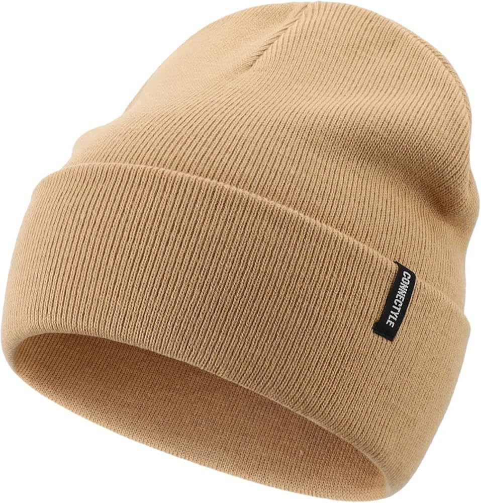 Connectyle Men's Knit Cuffed Beanie Acrylic Winter Beanies Slouchy Watch Cap | Amazon (US)