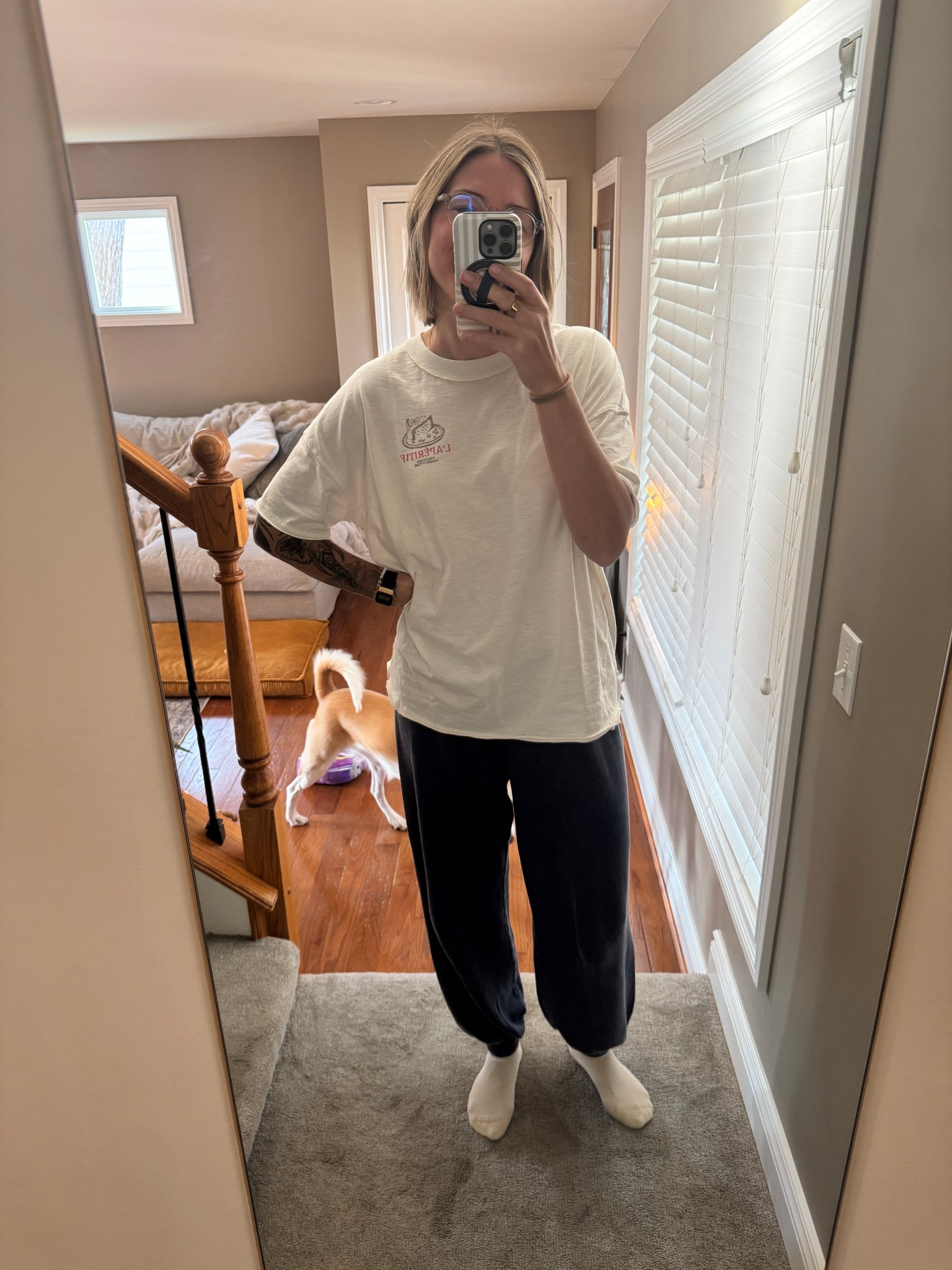 The most comfortable after-work outfit. Sweats are small long & tee is size medium, everything on sale!!

#LTKmomlife #LTKootd #LTKTall