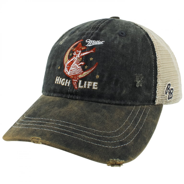 Miller High Life Girl In The Moon Starry Skies Mesh Trucker Hat - Walmart.com | Walmart (US)