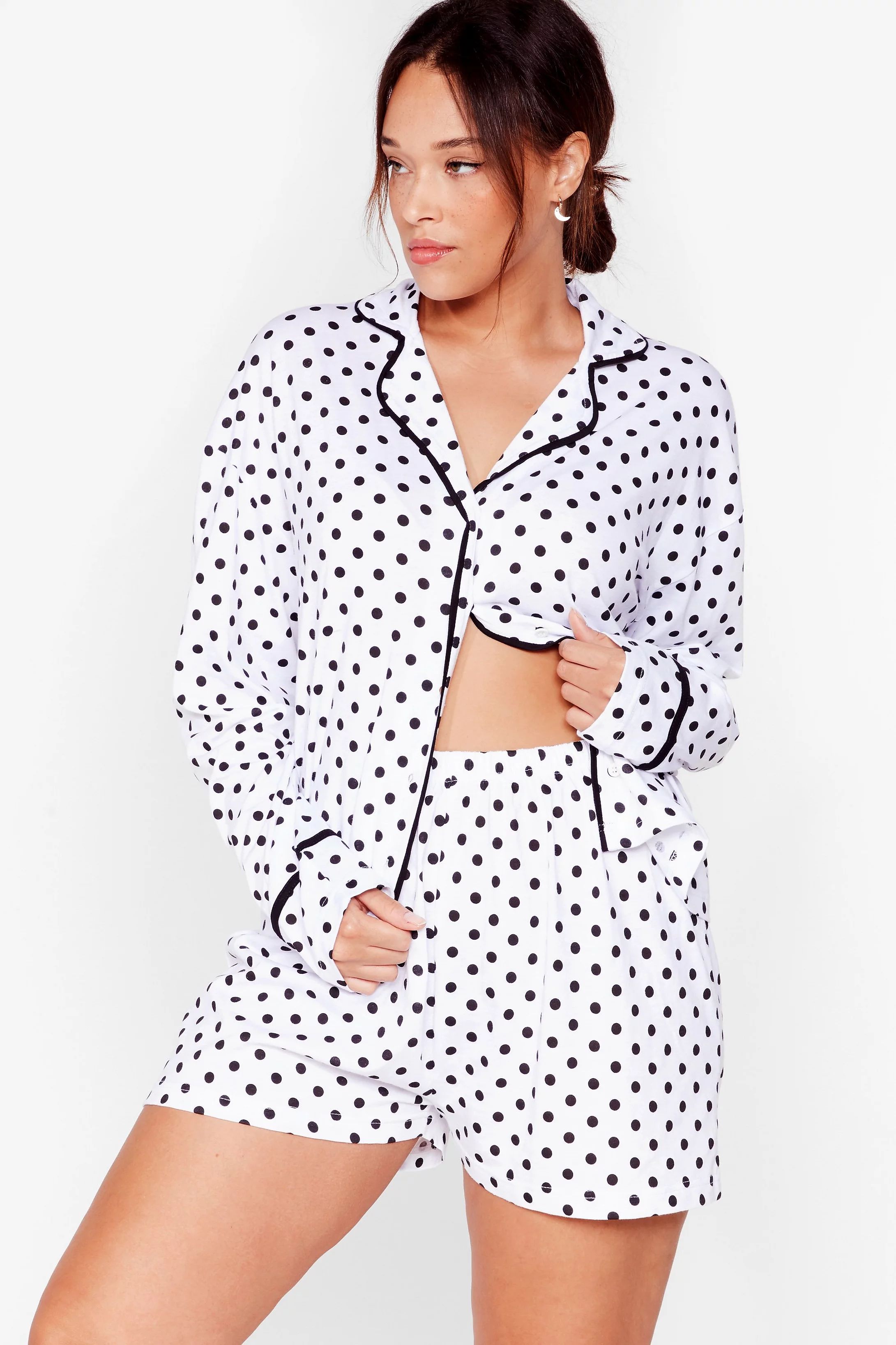 Plus Size Polka Dot Pajama Shorts Set | Nasty Gal (US)