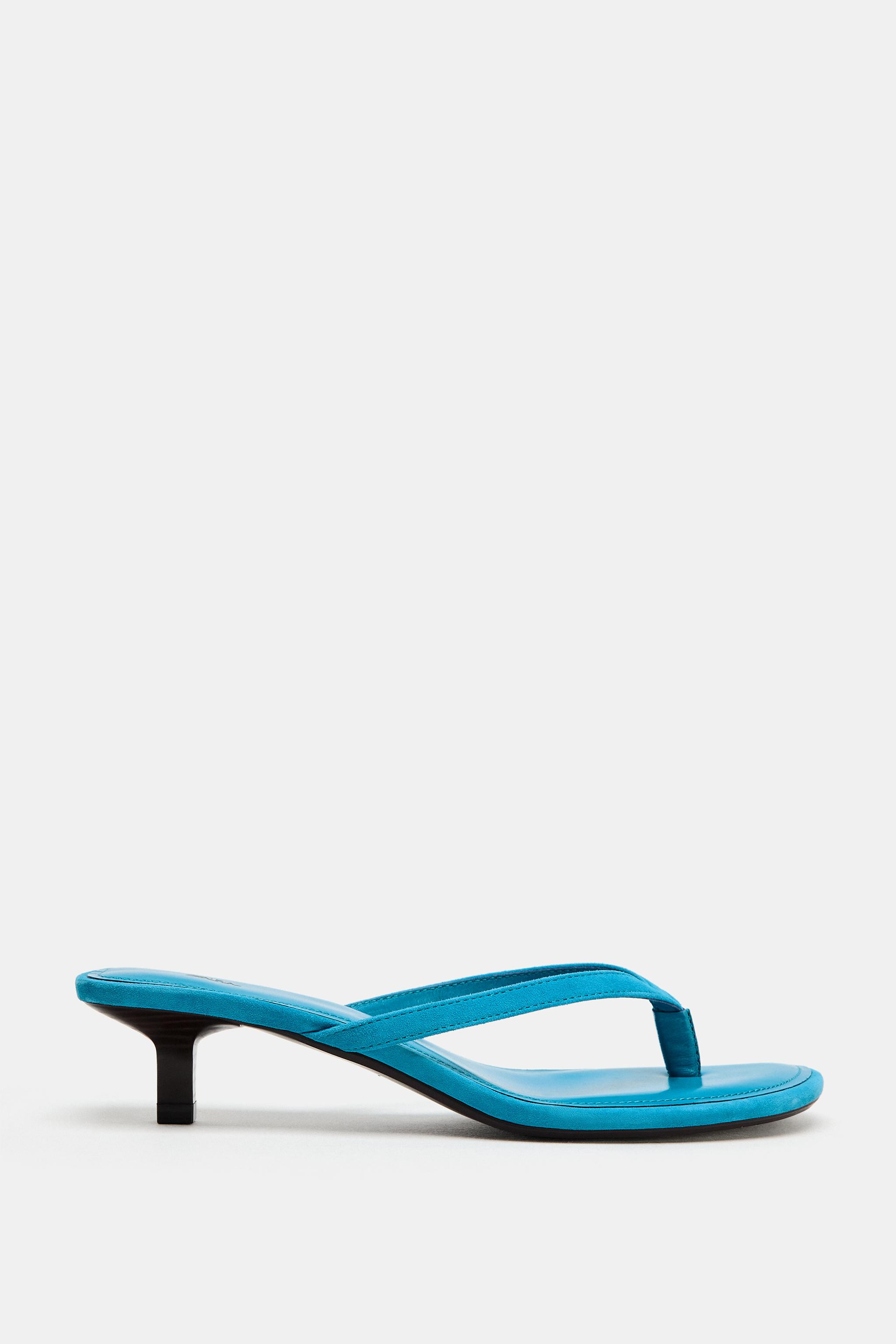 SUEDE KITTEN HEEL SANDALS | Zara US