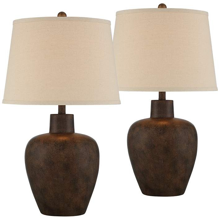 Regency Hill Glenn 27" Terra Cotta Southwest Table Lamps Set of 2 | Lamps Plus