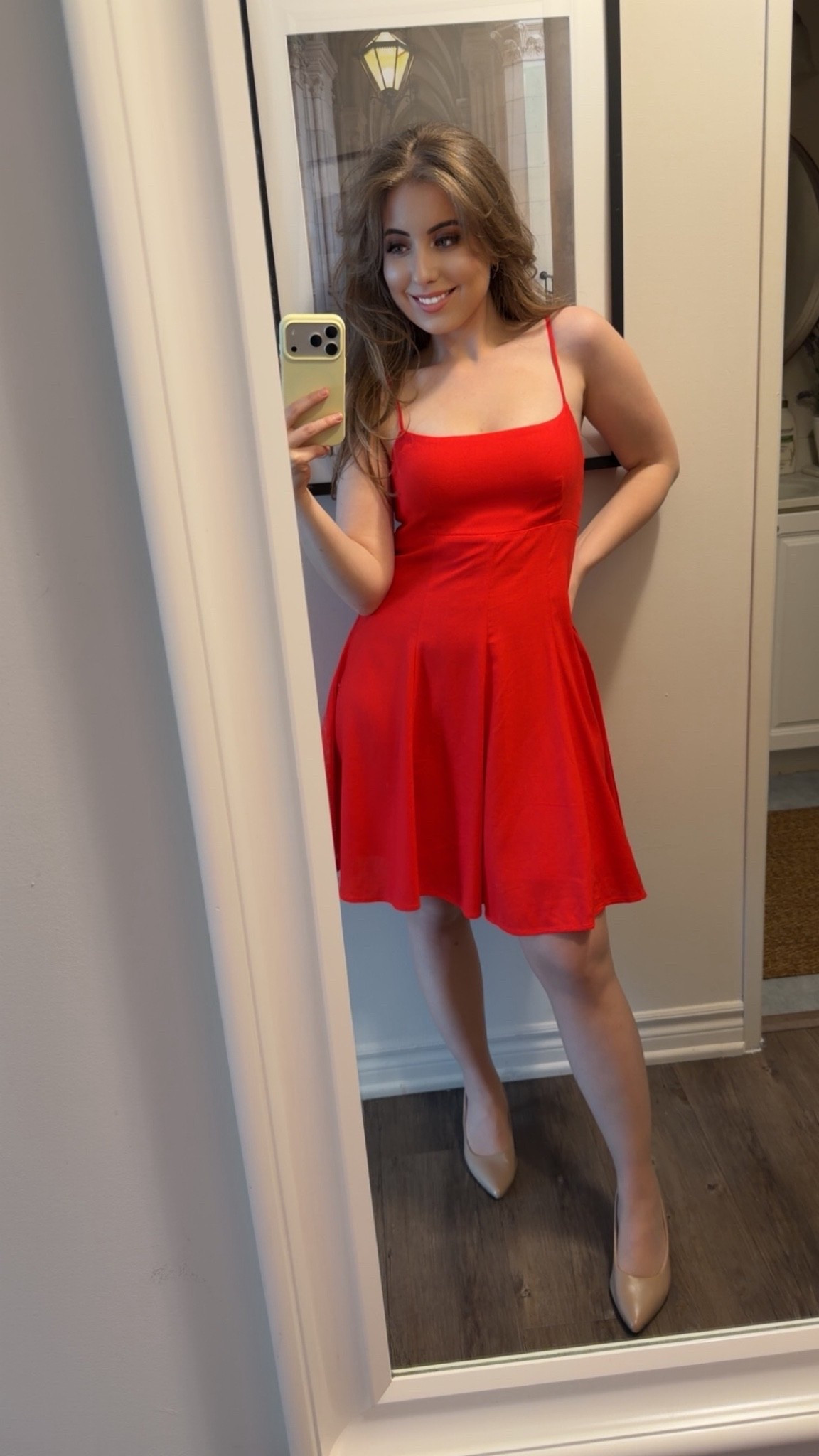 Red linen dress. WAYF.

#LTKdayinmylife