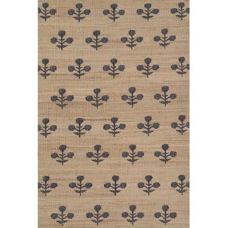 Erin Gates by Momeni Orchard Bloom Blue Hand Woven Wool and Jute Area Rug - Natural - 2'3" X 8' R... | Bed Bath & Beyond
