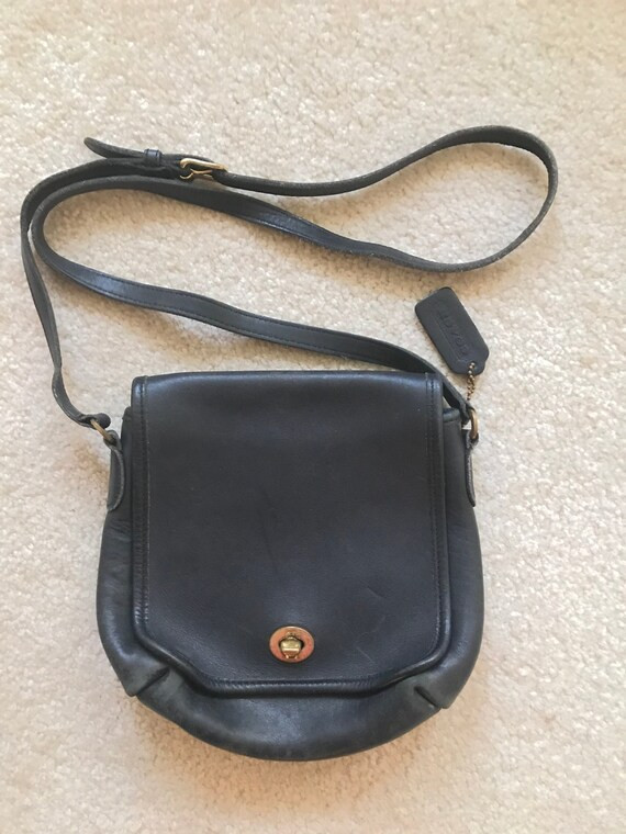 Coach Black Leather Shoulder Bag Aon 9076 - Etsy | Etsy (US)