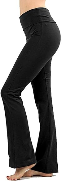 Zenana Premium Cotton FOLD Over Yoga Flare Pants | Amazon (US)