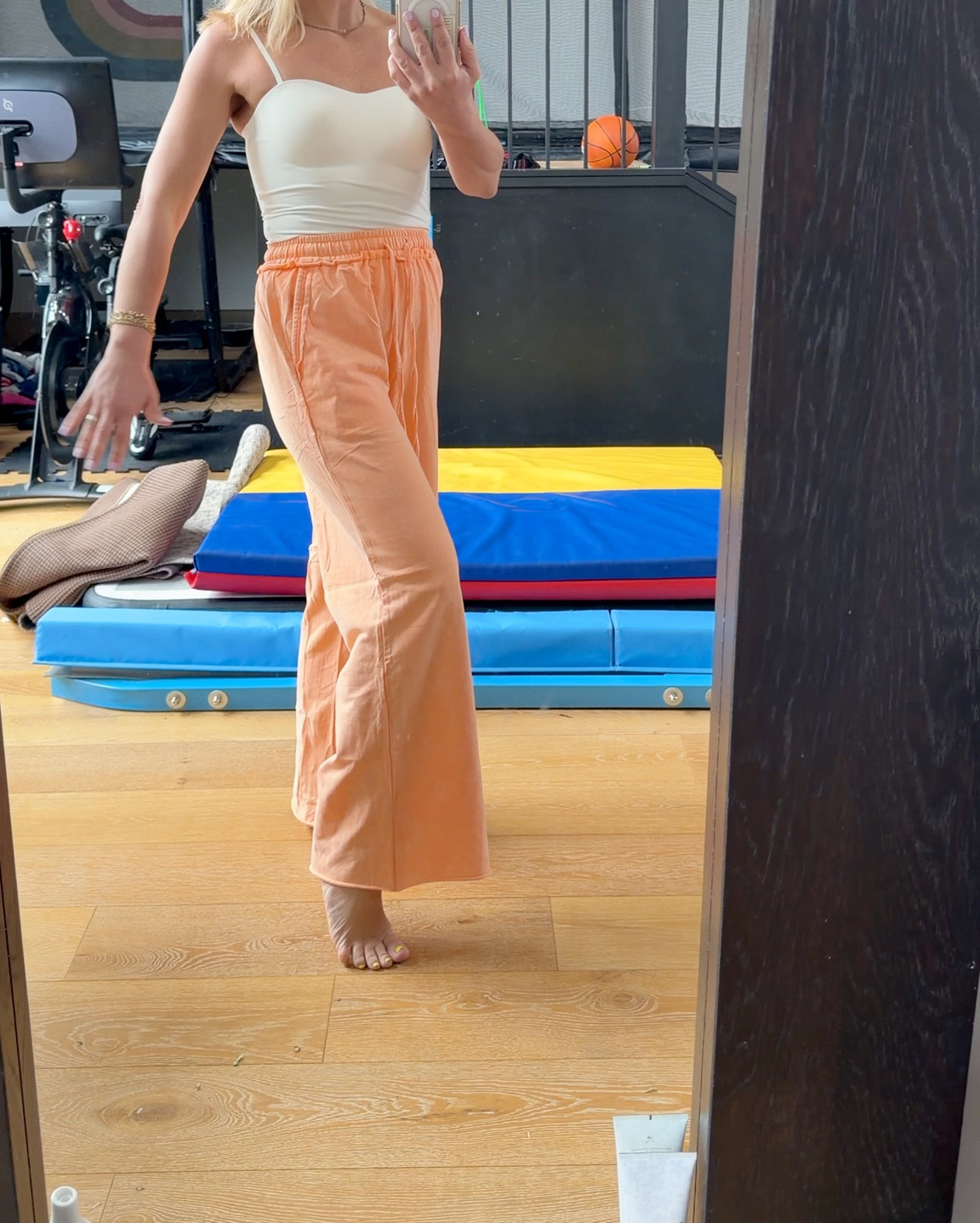 Free people dupe, buttery soft pants you can lounge or leave the house in. The top is  my new fave tank too. Built in bra, and straps come off. Multiple colors of top & bottom. 

#LTKOver40 #LTKmomlife #LTKgrwm