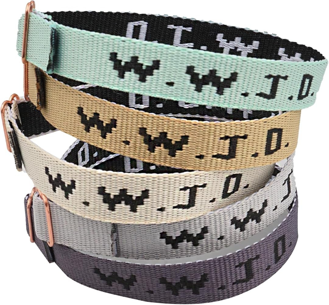 WWJD Bracelets Set, 5 Piece, Webbing Webbing Bracelets What Would Jesus Do Bracelets Christian Br... | Amazon (US)