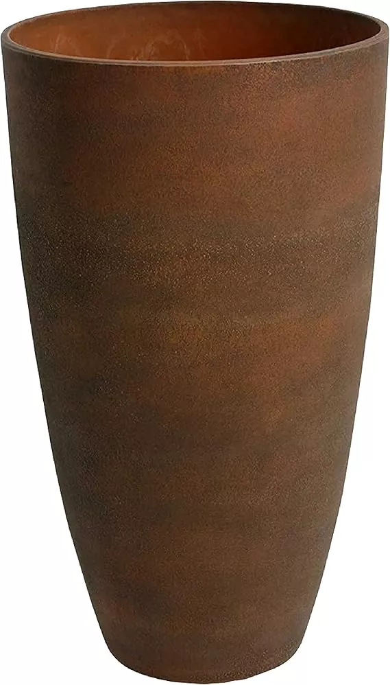 Algreen Acerra Weather Resistant Composite Tall Vase Round Planter