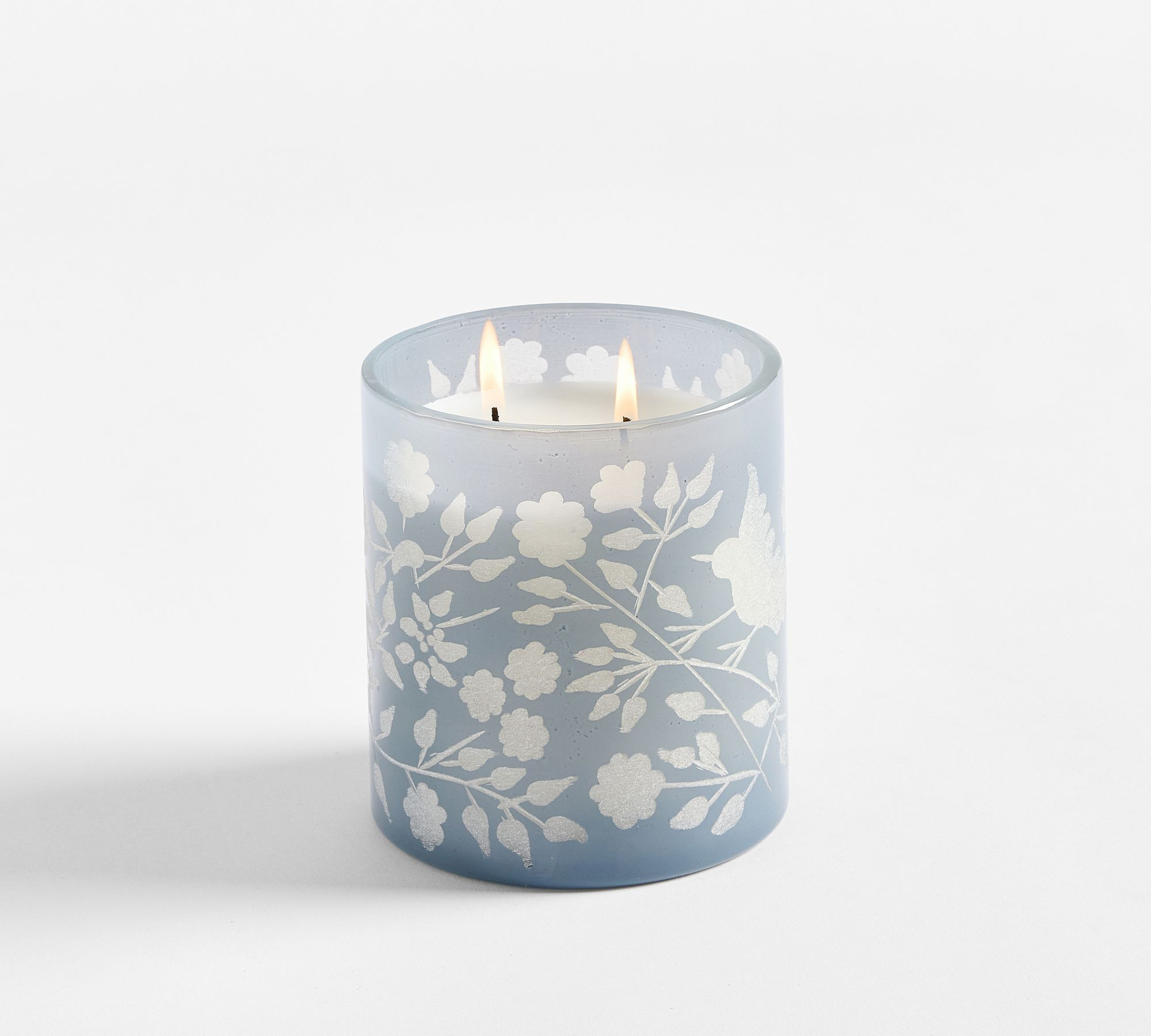 Etched Glass Candle - Framboise & Tangerine | Pottery Barn (US)