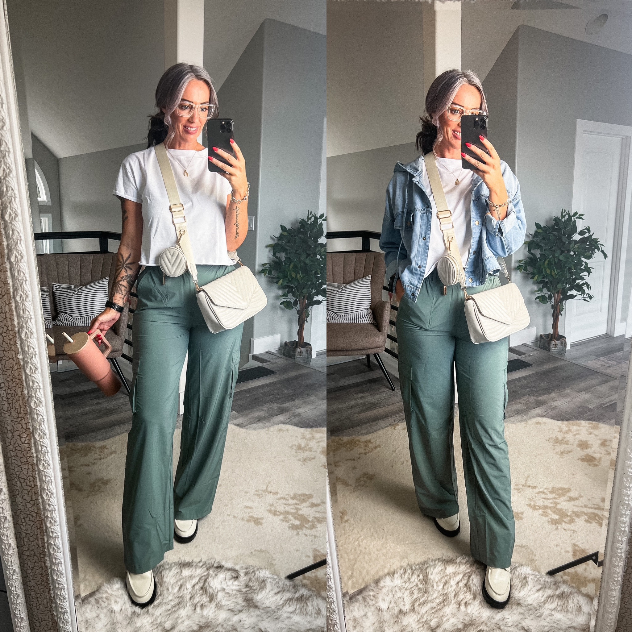 These Aerie nylon cargo pants are everything! Wearing size M long  

#LTKHoliday #LTKover40 #LTKSeasonal