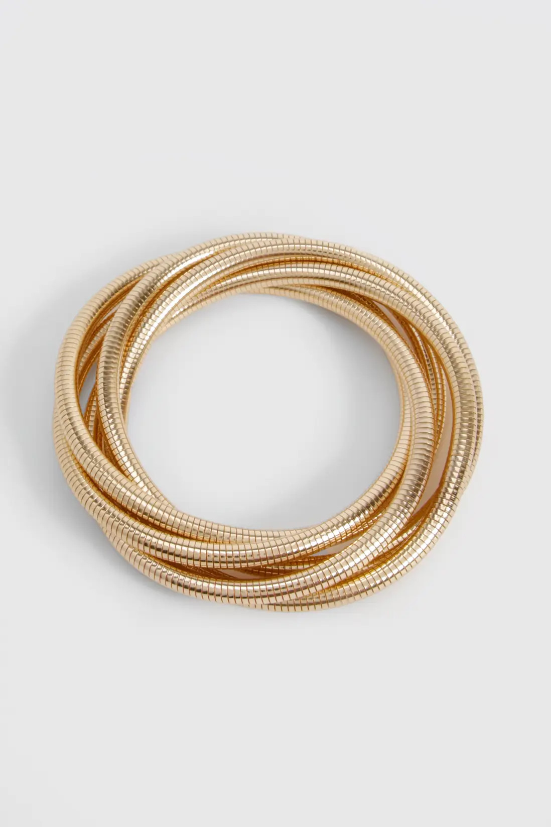 Gold boohoo Stretch Intertwined Bracelets | PrettyLittleThing USA | PrettyLittleThing US