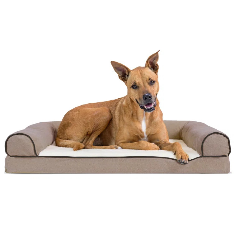 Estella Faux Fleece & Chenille Soft Woven Orthopedic Sofa Pet Bed | Wayfair North America
