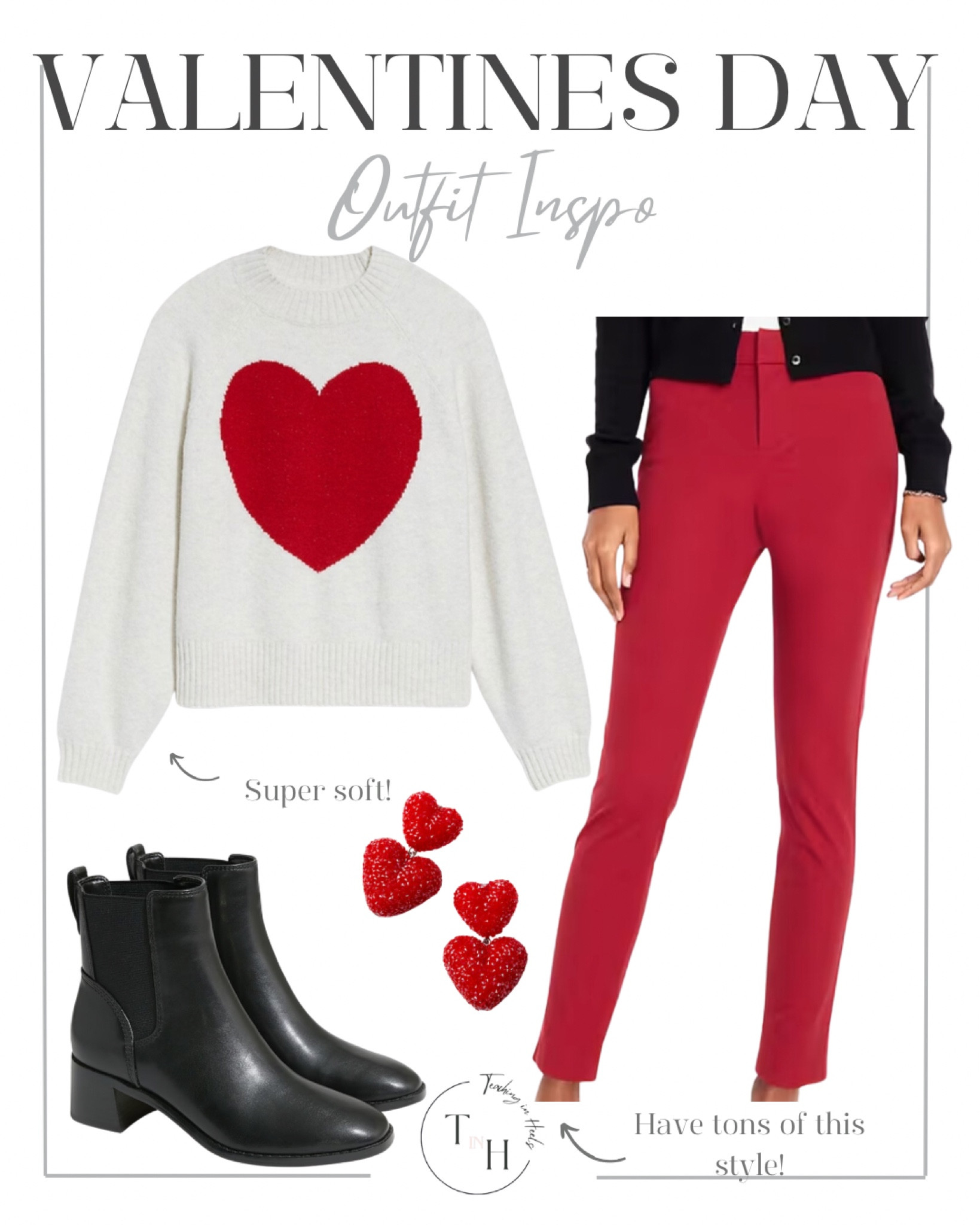 Soft valentines day sweater  high waisted pixie pants  heart earrings   valentines day ootd  valentines day vibes  teacher style  teacher work style workwear  business casual  business office outfit  teacher ootd  teacherfit   ootd  shirt trendteacher  teacher outfits  teacher

#LTKSaleAlert #LTKStyleTip #LTKSeasonal