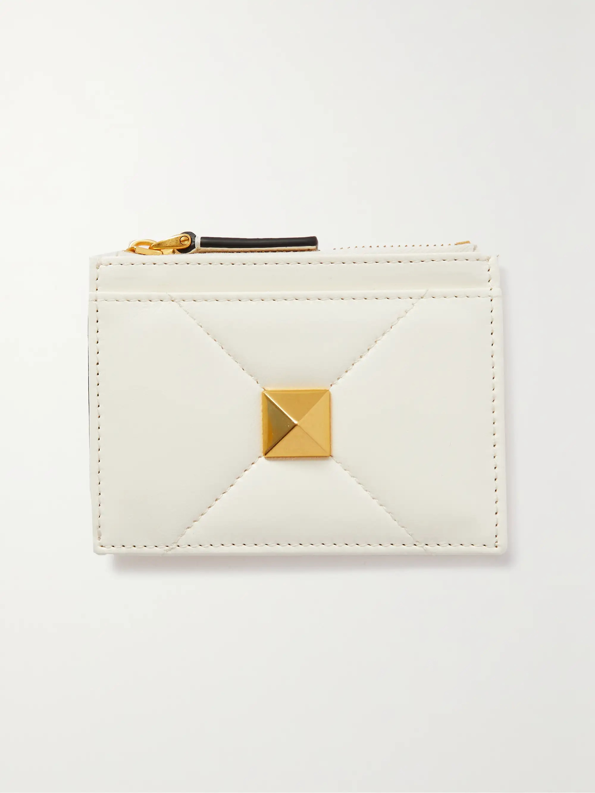 Valentino Garavani Roman Stud leather cardholder | NET-A-PORTER (US)