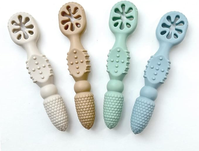 Baby's First Spoon | Self-Feeding Spoon | Toddler Utensil | BPA-Free Silicone 4-Pack (Sandy Beach... | Amazon (US)