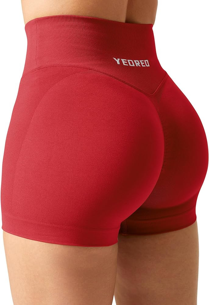 YEOREO Scrunch Butt Workout Shorts Women 3.5" Seamless V Cross Waist Sport Gym Amplify Impact Sho... | Amazon (CA)